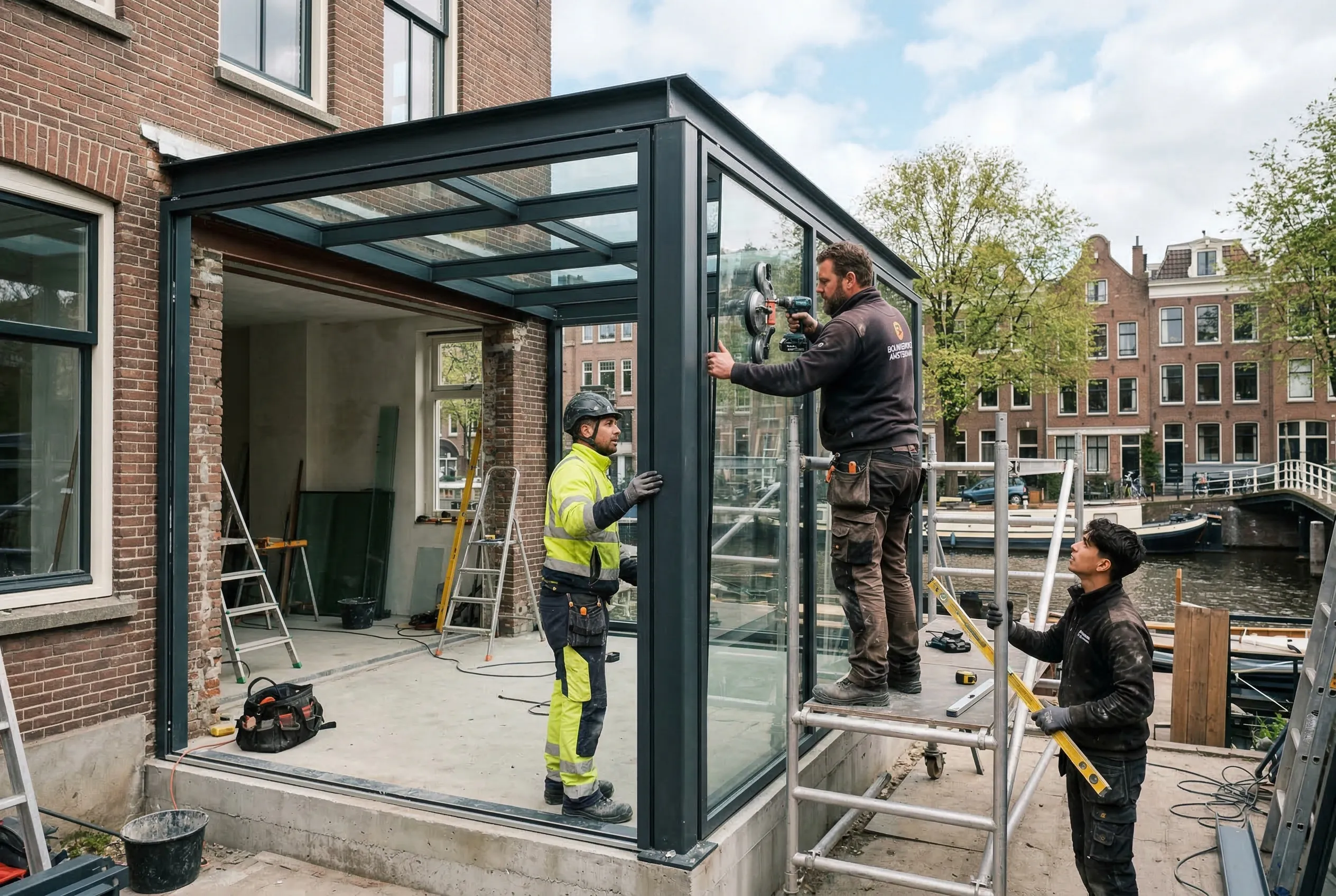 Montage glazen serre