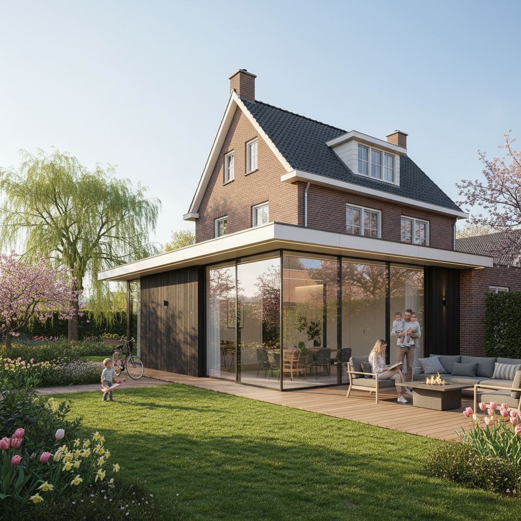 Aanbouwen in beeld - Moderne aanbouw aan gezinswoning