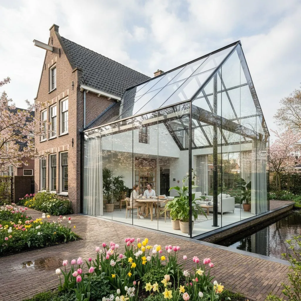Glazen aanbouwen in beeld - Strakke glazen aanbouw