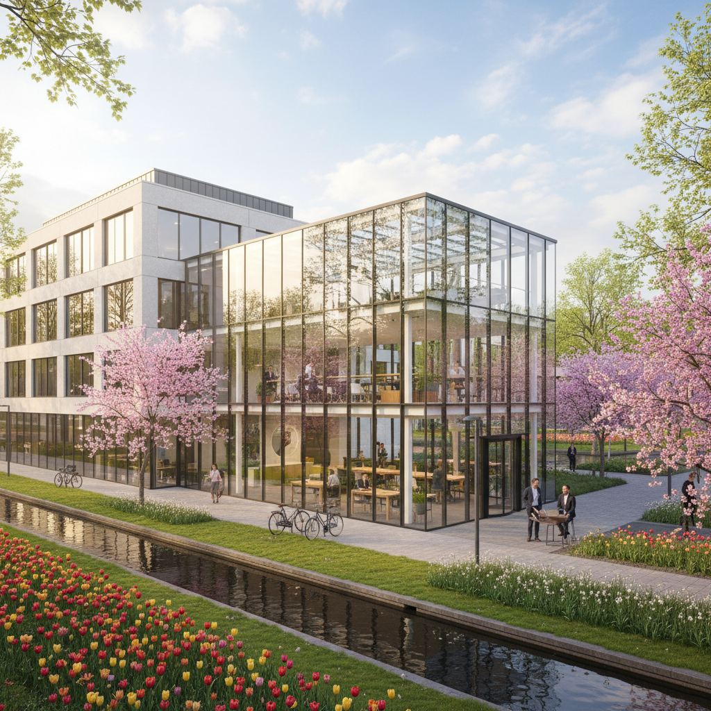 Kantooruitbouwen in beeld - Kantoorpand met glasuitbouw