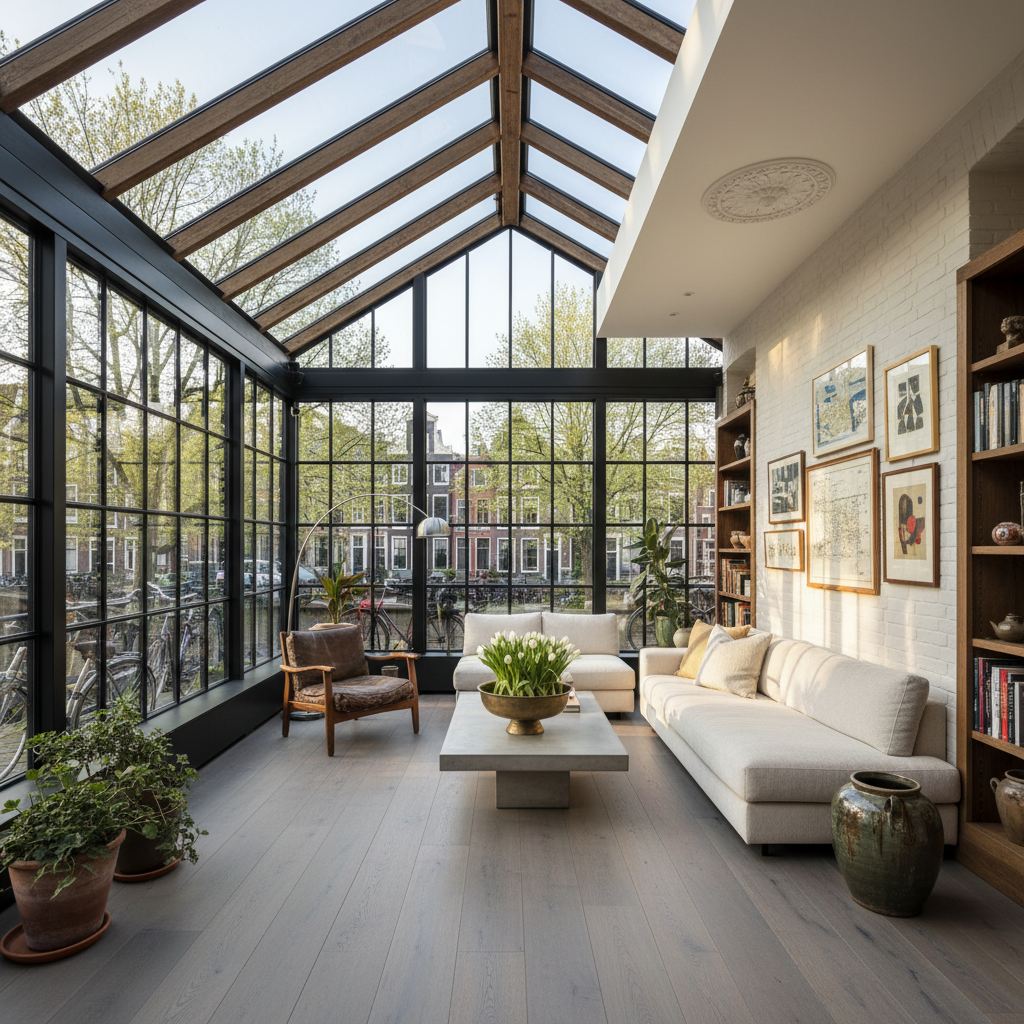 Serres in Amsterdam - Interieur met grachtuitzicht
