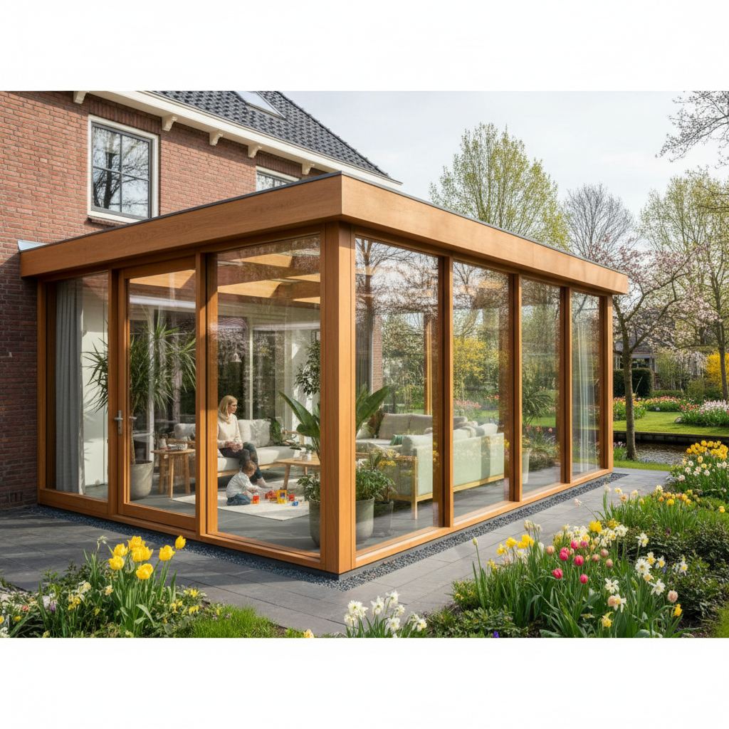 Voorbeelden van serres op maat - Maatwerk serre aan moderne woning