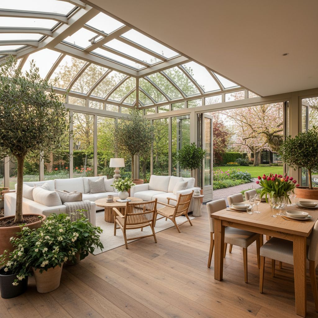 Voorbeelden van serres op maat - Sfeervol interieur met veel daglicht